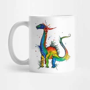 Dinosaur Lovers Colorful Ink and Watercolor Design Mug